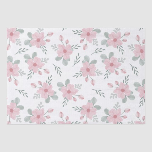 Papel De Seda Padrão De Flor Chic De Algodão (Frente )