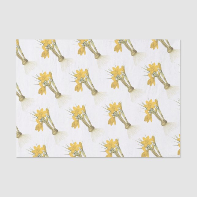 Papel De Seda Padrão de Flor Crocus (Frente )