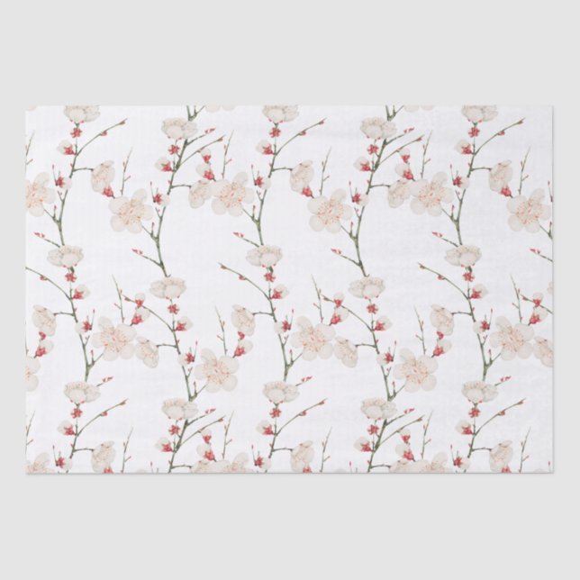Papel De Seda Padrão de Flor de Cerejeira Boho  (Frente )