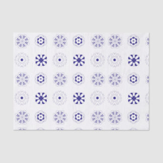 Papel De Seda Padrão de flor de linha azul