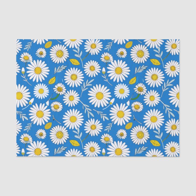 Papel De Seda Padrão de flor de margarida (Frente )