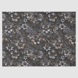 Papel De Seda Padrão de Flor de Metal Rujento Steampunk para Dec