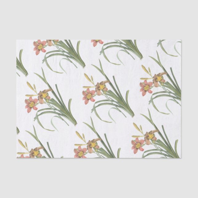 Papel De Seda Padrão de Flor Diurno (Frente )
