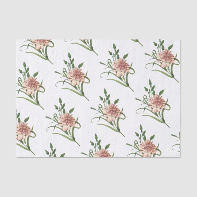 Papel De Seda Padrão de Flor do Cravo (Frente )