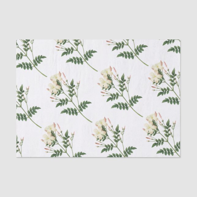 Papel De Seda Padrão de Flor Jasmine (Frente )