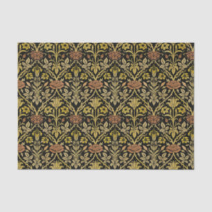 Papel De Seda Padrão de Flor Rosa e Lírio Vintage William Morris
