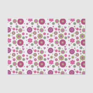 Papel De Seda Padrão de Flor Snazzy em Branco