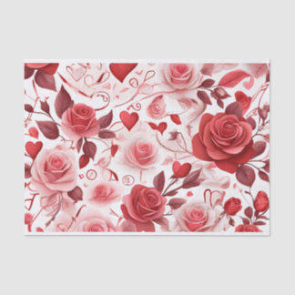 Papel De Seda Padrão de flor vermelha
