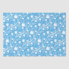 Papel De Seda Padrão de Flores Brancas de Flor de Primavera em A