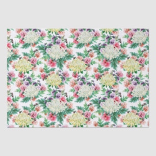 Papel De Seda Padrão de flores coloridas de verão