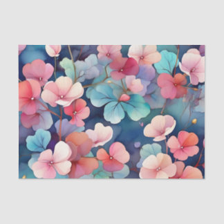 Papel De Seda Padrão de Flores de Lunária Delicada