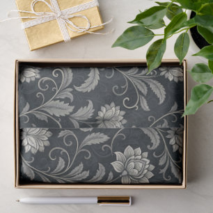 Papel De Seda Padrão de Flores Góticas