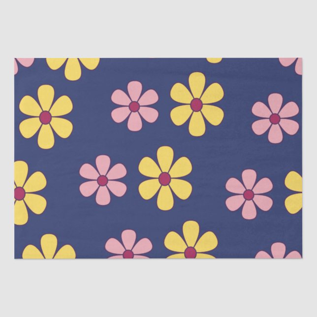 Papel De Seda Padrão de flores grandes e bonitas (Frente )