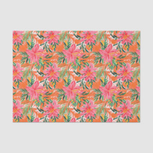 Papel De Seda Padrão de Flores Tropicais na Praia de Preppy Palm