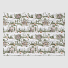 Papel De Seda Padrão de Floresta de Aquarela