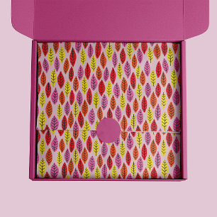 Papel De Seda Padrão de Folha Brilhante Rosa Colorido