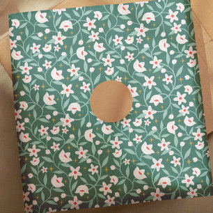 Papel De Seda Padrão de Folha de Flor Botânica Estável
