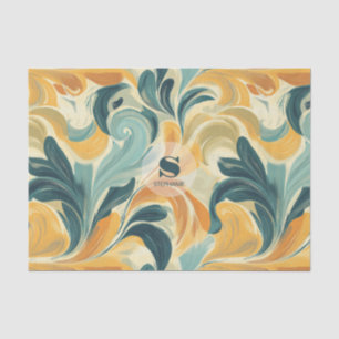 Papel De Seda Padrão de Folha de Vintage Inspirada em Paisley (1