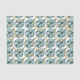 Papel De Seda Padrão de Folha Verde 11