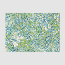 Papel De Seda Padrão de Folha Verde 12