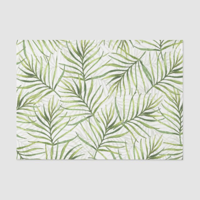 Papel De Seda Padrão de Folha Verde 15 (Frente )