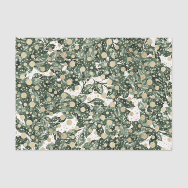 Papel De Seda Padrão de Folha Verde 17 (Frente )