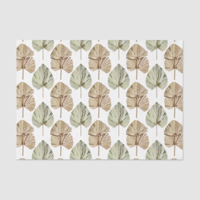 Papel De Seda Padrão de Folha Verde 2 (Frente )