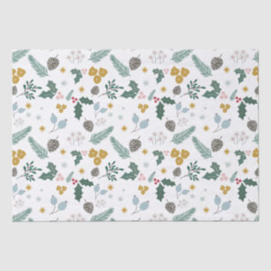 Papel De Seda Padrão de Folhagem de Natal Super Dimensionado Mod