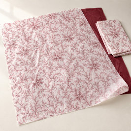 Papel De Seda Padrão de Folhagem Vermelha Elegante de Natal