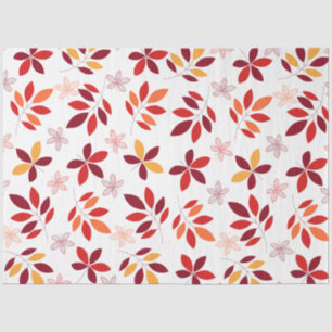 Papel De Seda Padrão de Folhas Bonitas e Coloridas
