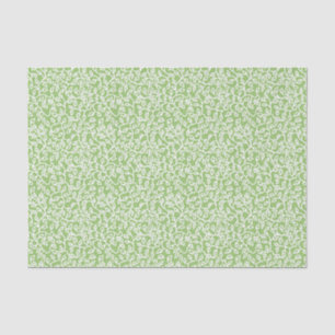 Papel De Seda Padrão de Folhas Brancas no Verde da Apple