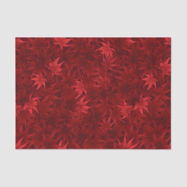 Papel De Seda Padrão de folhas de carapaça vermelha (Frente )
