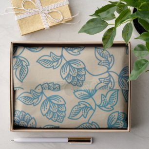Papel De Seda Padrão de Folhas de Lúpulo Clássico Vintage
