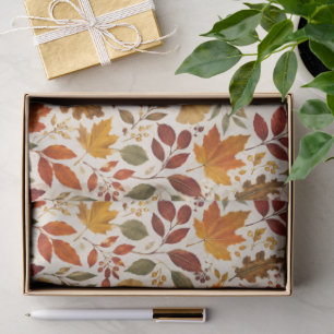 Papel De Seda Padrão de Folhas de Outono