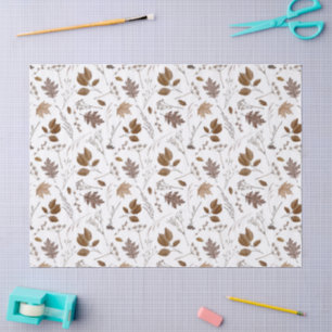 Papel De Seda Padrão de Folhas de outono