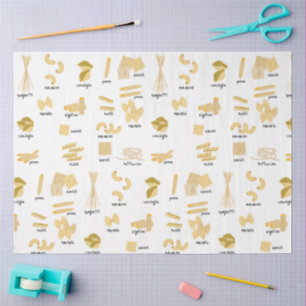 Papel De Seda Padrão de Formas e Nomes de Massa Italiana