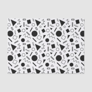 Papel De Seda Padrão de Formas Geométricas Retroativas