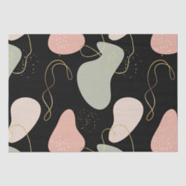 Papel De Seda Padrão de Formas Orgânicas Geométricas de Boho Est