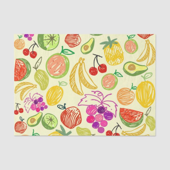 Papel De Seda Padrão de Fruidade (Frente )