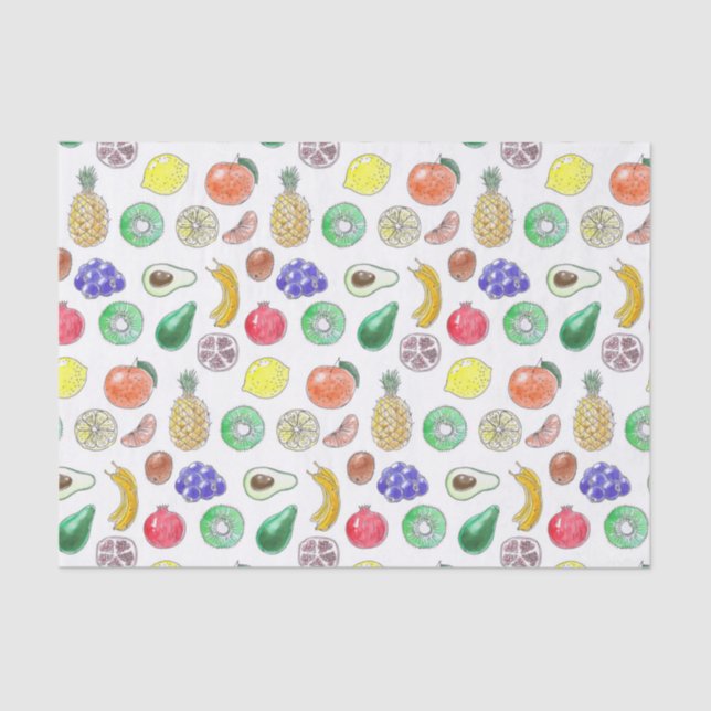 Papel De Seda padrão de fruta (Frente )