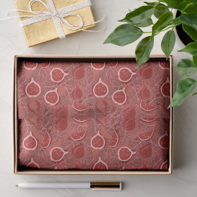 Papel De Seda Padrão de fruta de figo vermelho bonito (Presente)