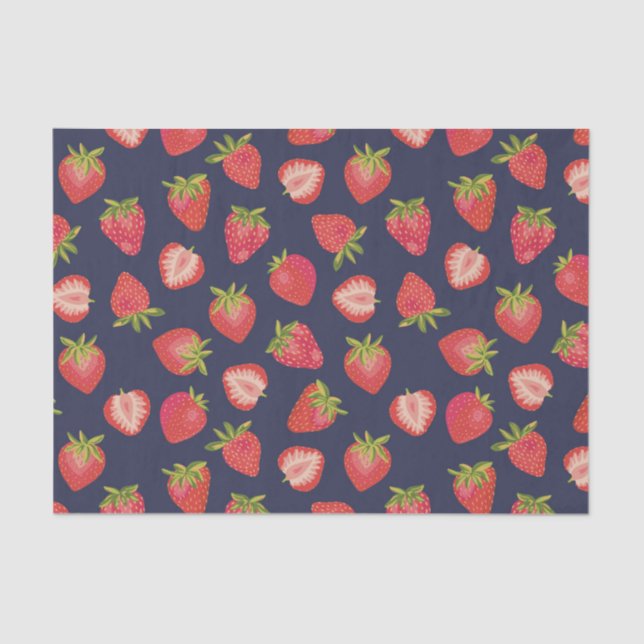 Papel De Seda Padrão de Fruta de Morango de Verão (Frente )