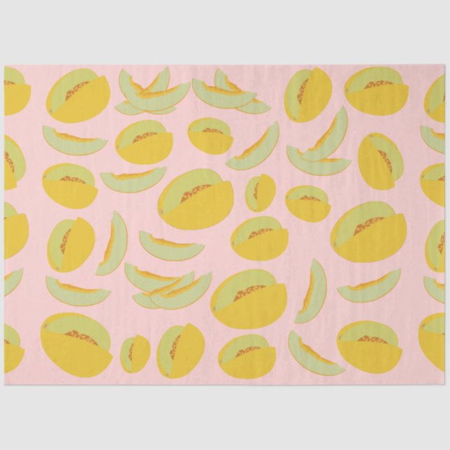 Papel De Seda Padrão de Fruta dos Melões de Honeydew (Frente )