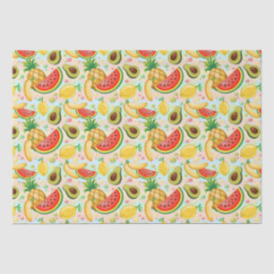 Papel De Seda Padrão de Frutas de Verão Fresco