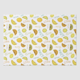 Papel De Seda Padrão de Frutas Zesty de Limão & Lima