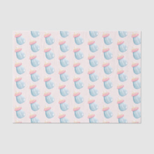 Papel De Seda Padrão de Gama de Bebê Azul e Rosa