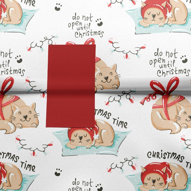 Papel De Seda Padrão de Gato de Gatinho Feliz de Natal (Criador carregado)