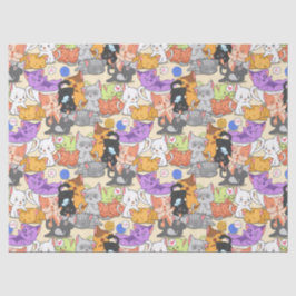 Papel De Seda Padrão de gatos brancos