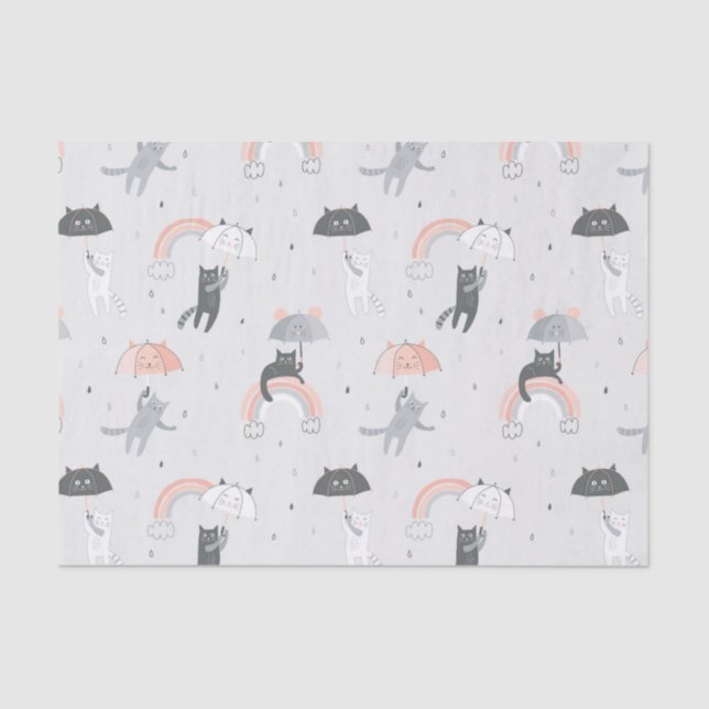 Papel De Seda Padrão de Gatos de Choque em Cuta (Frente )