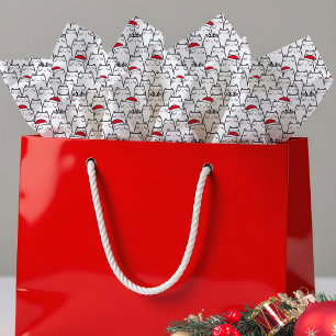 Papel De Seda Padrão de Gatos de Natal
